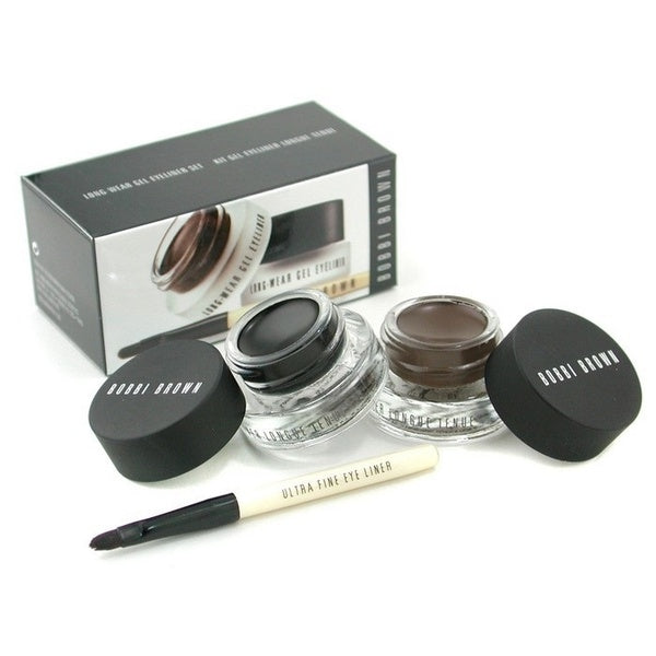 Bobbi Brown SET 2pc - Long-Wear Gel Eyeliner DUO w/ Brush - Black Ink & Sepia Ink