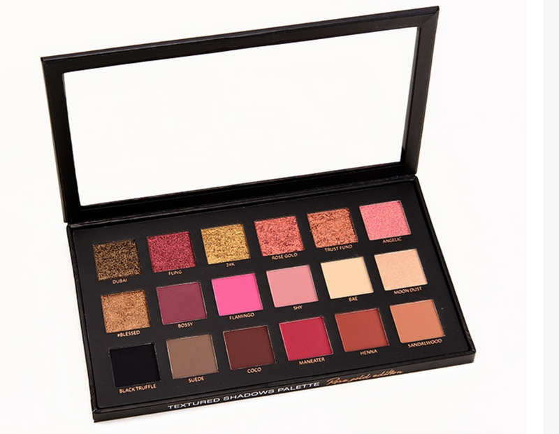 Huda Beauty Textured Shadows Palette Rose Gold Edition Eyeshadow 0.63 oz